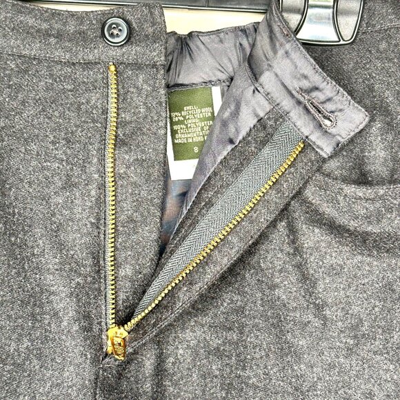 Eddie Bauer Womens Long Skirt Wool Blend Charcoal Grey Embroidered Lined Size 8 - Picture 5 of 10